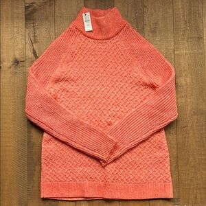 NWT 💎 Talbots Cable-knit Coral Turtleneck Sweater - Medium Petite Women’s